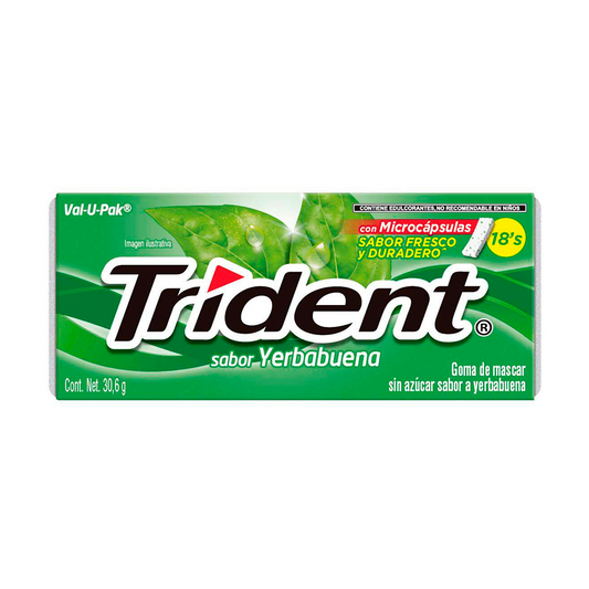 Chicles TRIDENT yerbabuena - paquete 18u