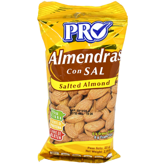 Semillas PRO almendras con sal - bolsa 80g