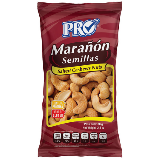 Semillas PRO marañon con sal - bolsa 80g