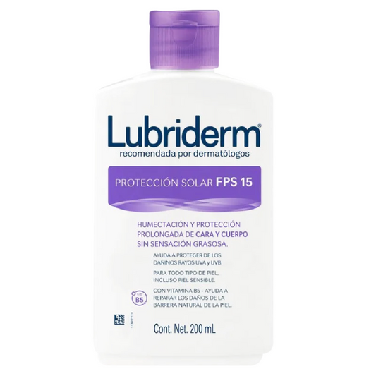 Crema corporal LUBRIDERM protección solar SPF15 - bote 200mL