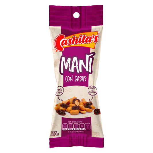 Semillas CASHITA'S maní con pasas - bolsa 55g
