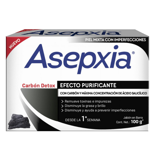 Jabón ASEPXIA carbón detox efecto purificante -100g