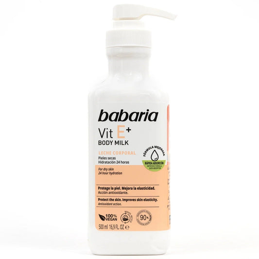 Body milk BABARIA vitamina E - bote 500mL