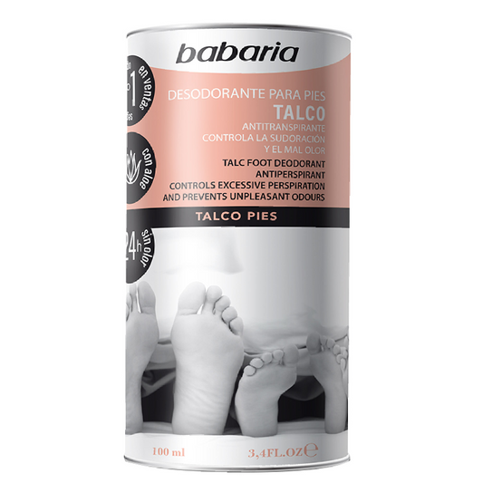 Desodorante de pies BABARIA talco antitranspirante - tubo 100mL