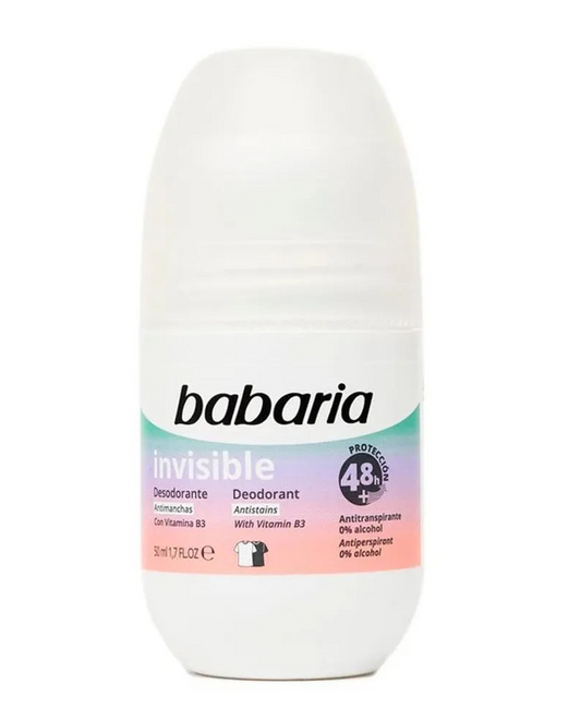 Desodorante BABARIA roll-on invisible - bote 50mL