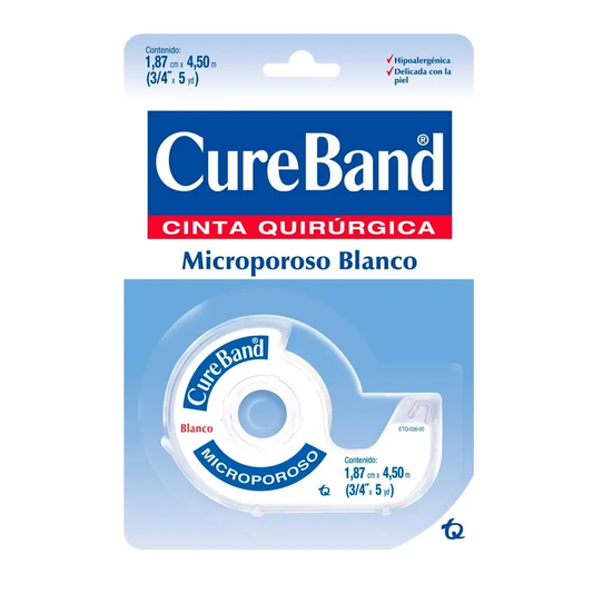Esparadrapo CUREBRAND blanco 3/4 in × 5 yd - caja 1u