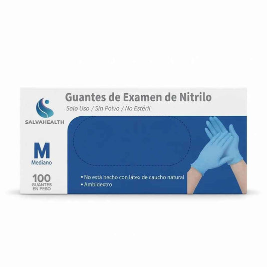 Guantes SALVAHEALTH nitrilo talla M - caja 100u