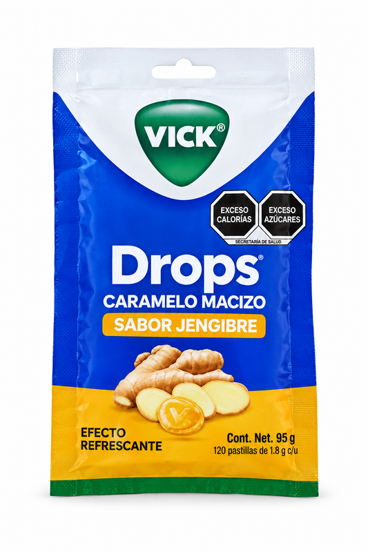 Caramelos VICK Drops jengibre - bolsa 20u