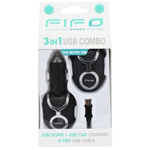 Kit cargadores USB + cable FIFO 3 in 1 - 1u