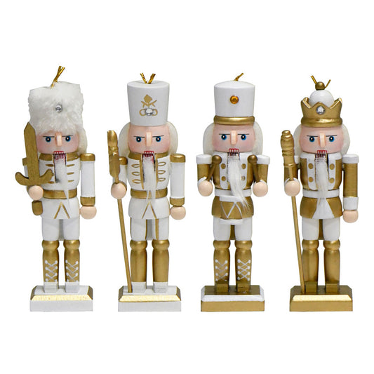 Figura navideña cascanueces blanco - 1u