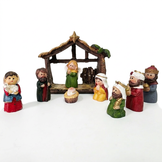 Kit figuras de nacimiento navideño - 8u