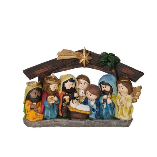 Figura de nacimiento con pesebre y Reyes Magos, mediana - 1 unidad