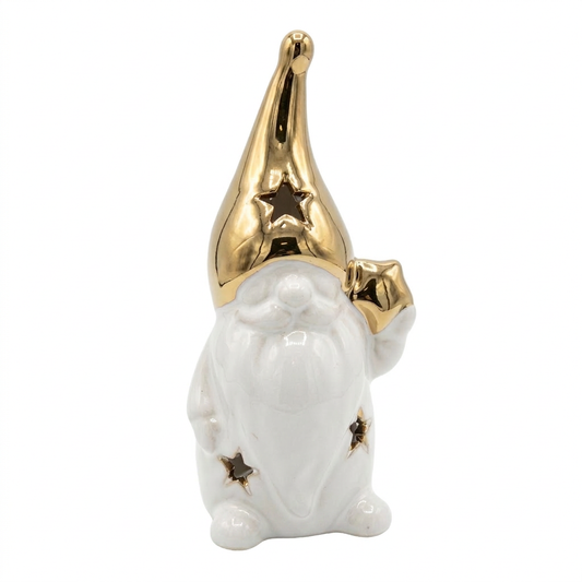 Adorno navideño santa/Snow blanco Dorado 6.6x14.7 cm - 1u