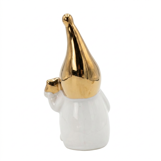 Adorno navideño santa/Snow blanco Dorado 6.6x14.7 cm - 1u