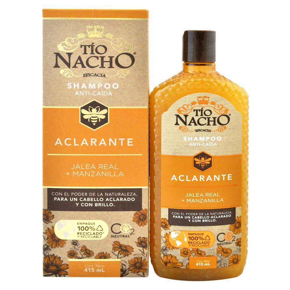 Shampoo TÍO NACHO aclarante + manzanilla - bote 415mL