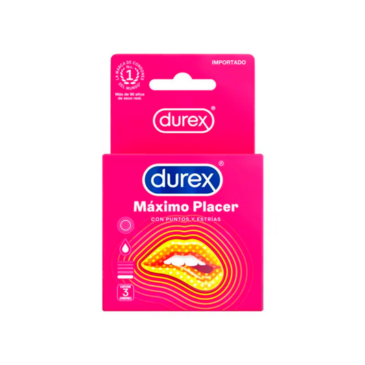 Preservativos DUREX máximo placer - caja 3u