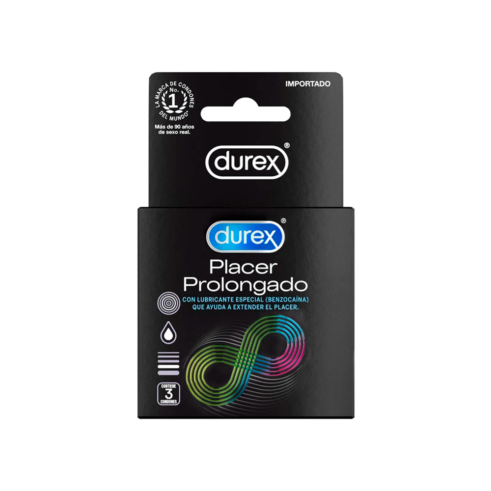 Preservativos DUREX placer prolongado - caja 3u