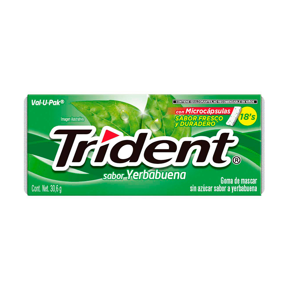 Chicles TRIDENT yerbabuena - paquete 18u