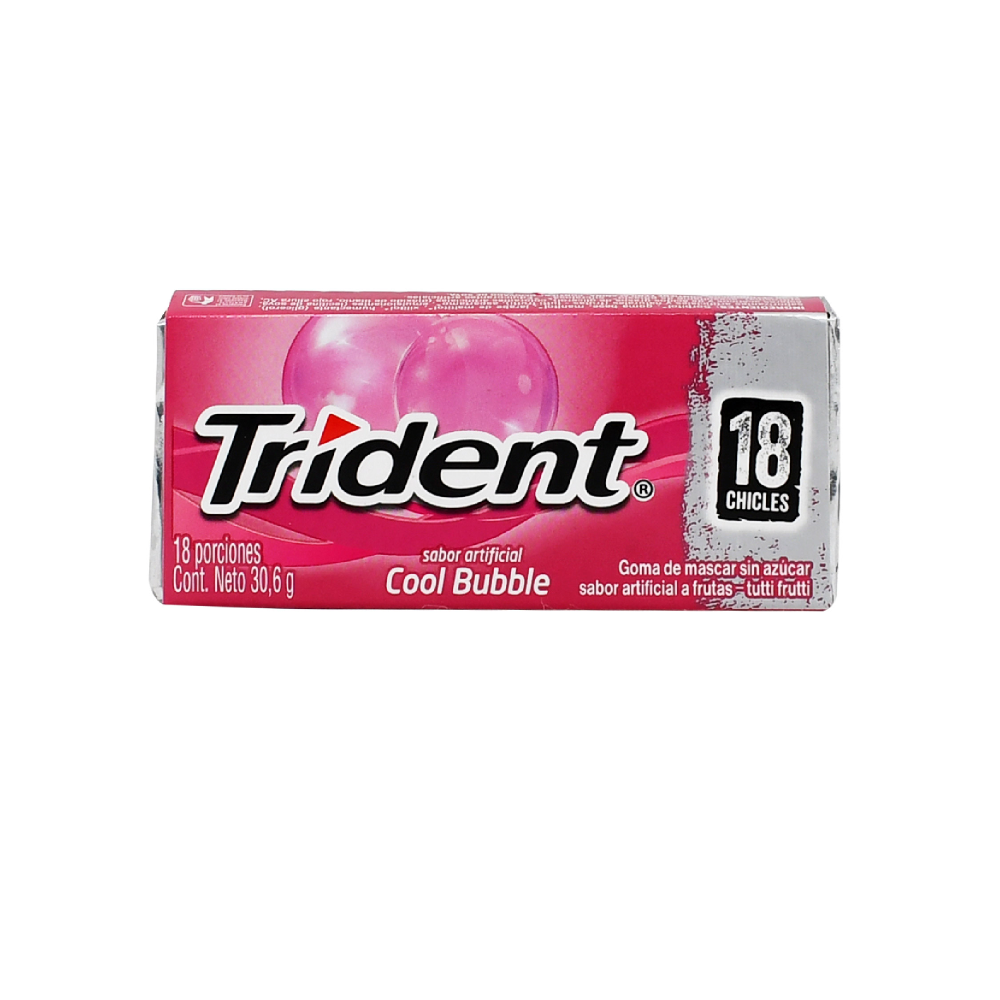 Chicles TRIDENT cool bubble - paquete 18u
