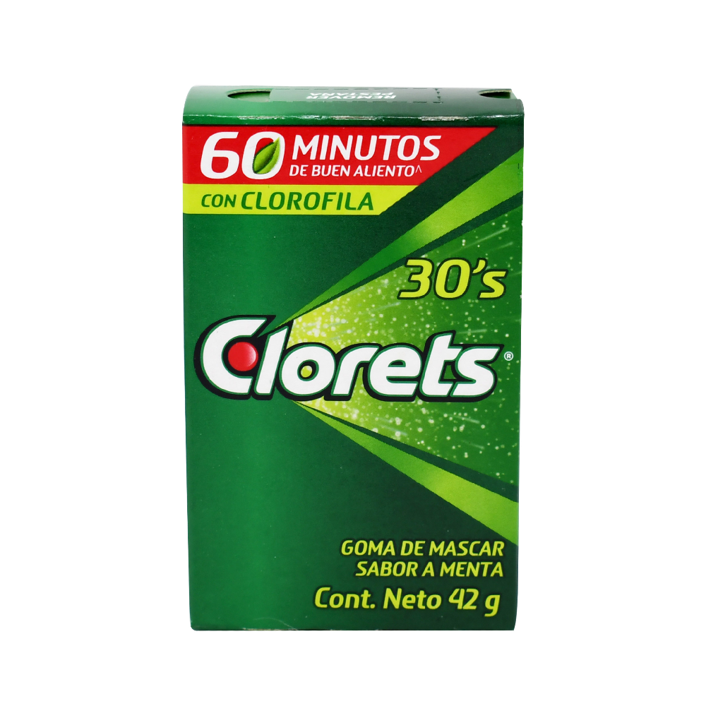 Chicles CLORETS menta - caja 30u