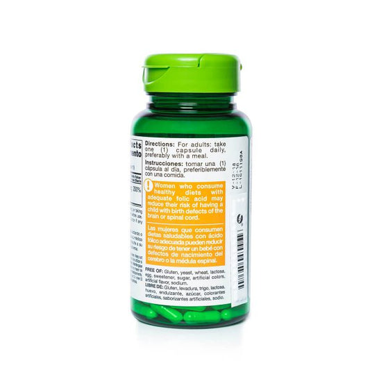Ácido fólico 800 mcg Nutricenter - Frasco 60 cápsulas