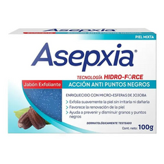 Jabón ASEPXIA exfoliante efecto sin puntos negros -100g