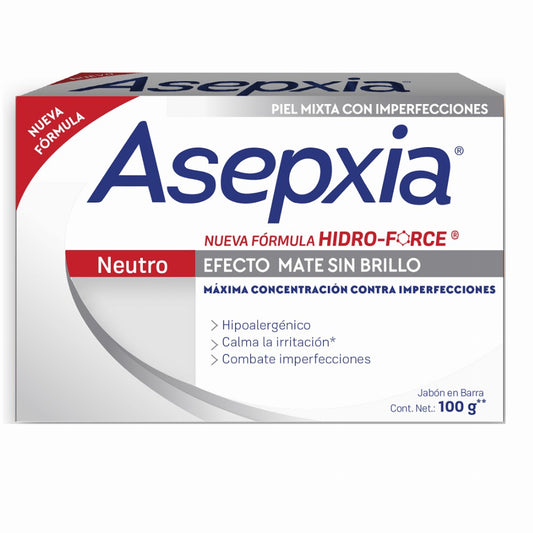 Jabón ASEPXIA neutro efecto mate sin brillo -100g