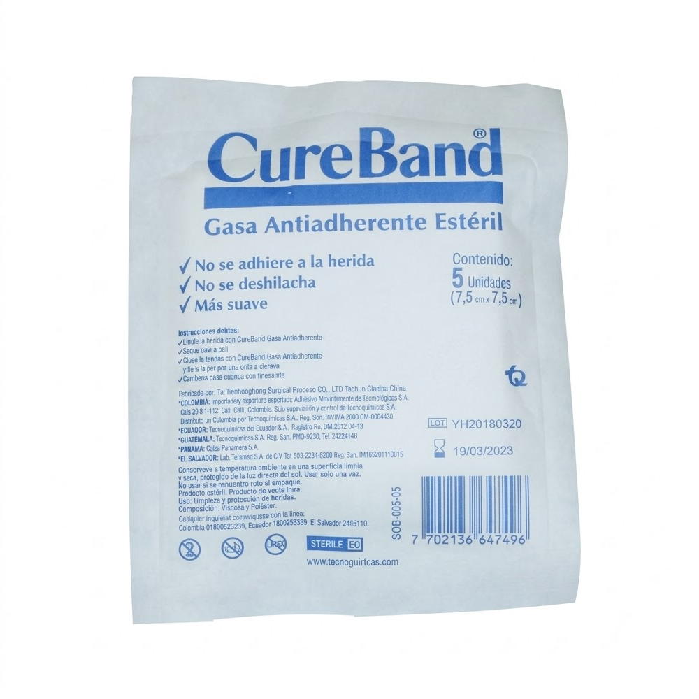Gasas CUREBRAND 7.5 × 7.5 cm - caja 24u