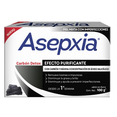 Jabón ASEPXIA carbón detox efecto purificante -100g