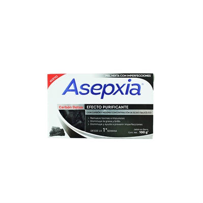 Jabón ASEPXIA carbón detox efecto purificante -100g