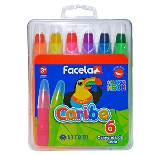 Crayones FACELA caribe colores - estuche 6u