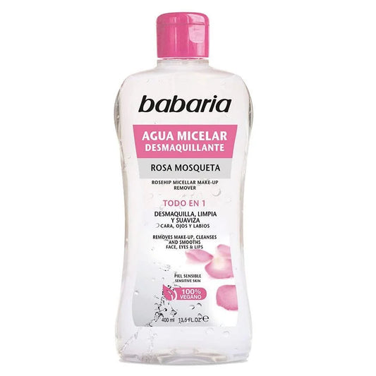 Agua micelar BABARIA rosa mosqueta - bote 400mL