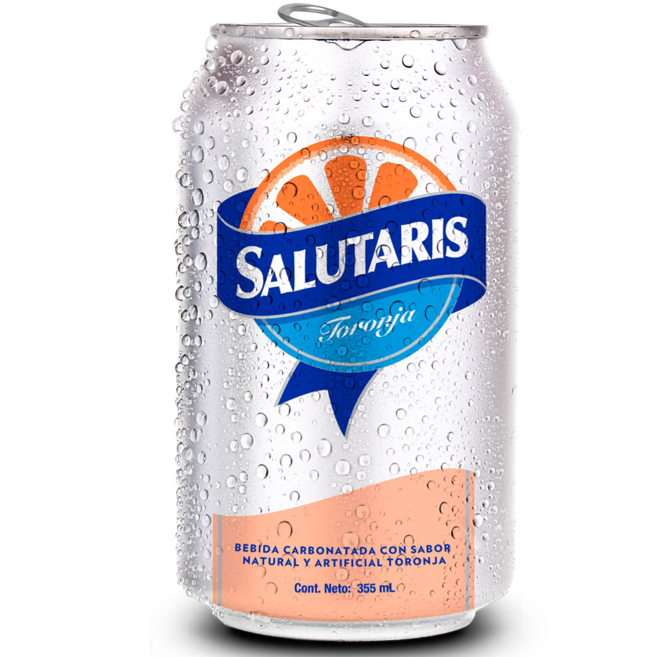Agua mineral SALUTARIS toronjada con soda - lata 355mL
