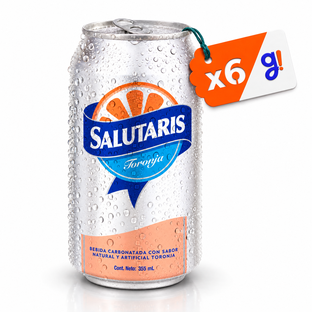 Agua mineral SALUTARIS toronjada con soda - lata 355mL