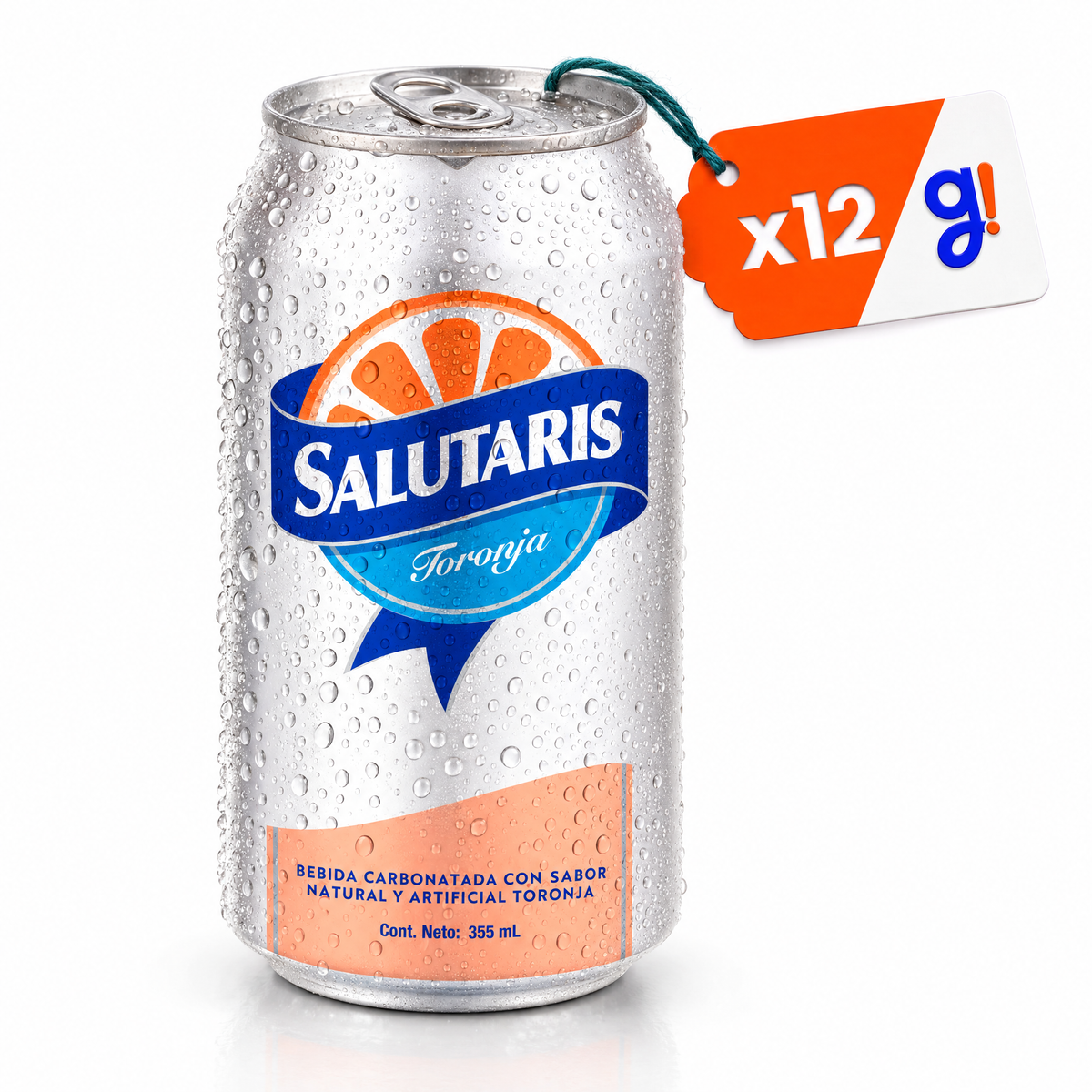 Agua mineral SALUTARIS toronjada con soda - lata 355mL