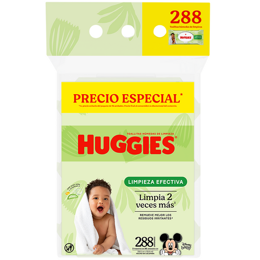Toallas húmedas HUGGIES 3-pack - bolsa 288u