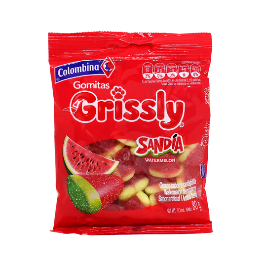 Gomitas COLOMBINA Grissly sandía - bolsa 80g
