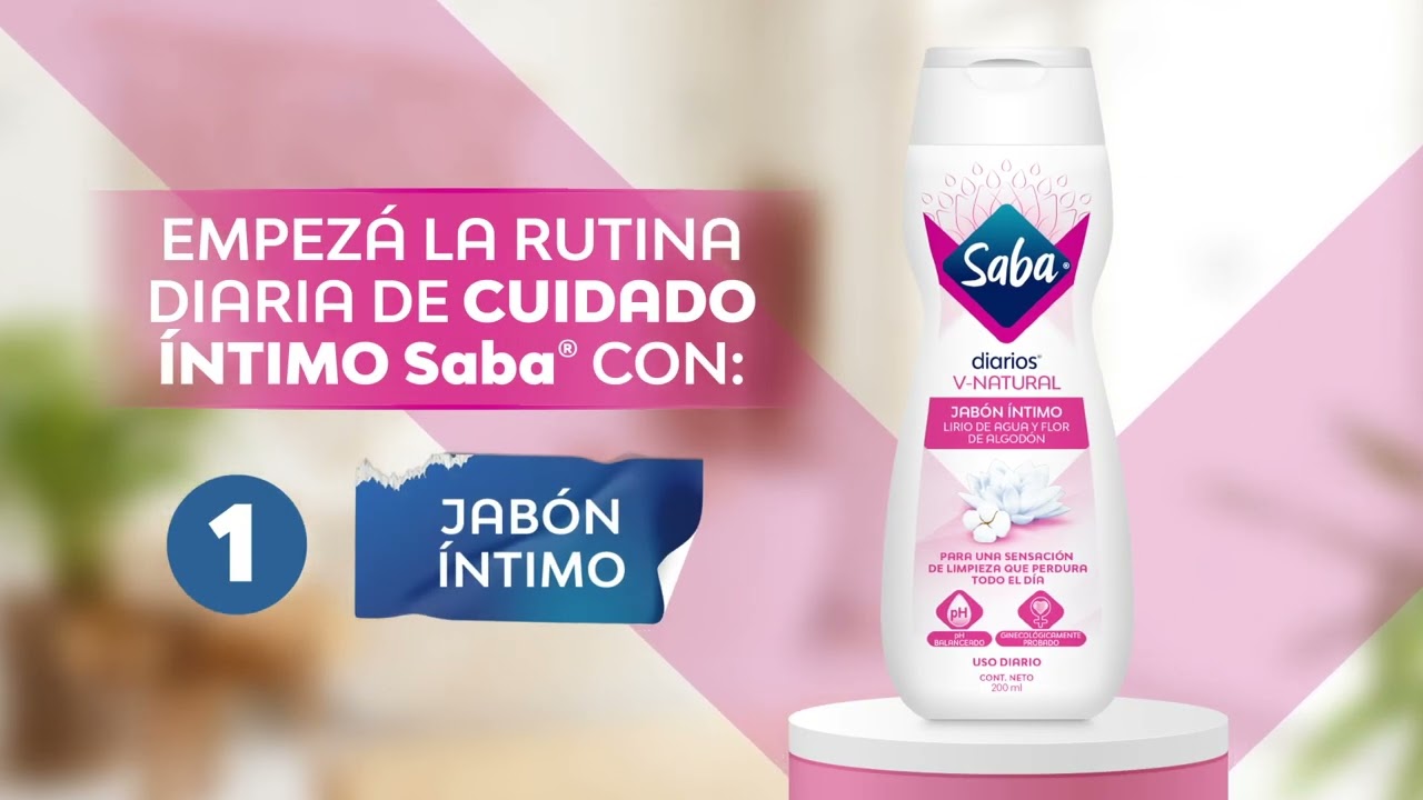 Jabón Íntimo Saba V-Natural Lirio De Agua Y Flor De Algodón - Bote 200 ml
