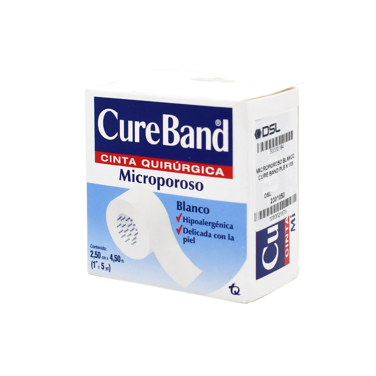 Esparadrapo CUREBRAND blanco 1 in × 5 yd - caja 1u