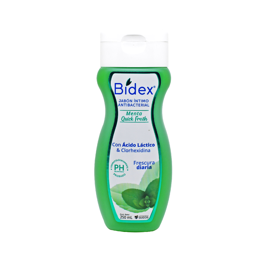 Jabón íntimo BIDEX antibacterial menta - bote 250mL