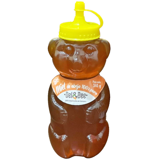 Miel de abeja DEL&BEE osito - botella 340g