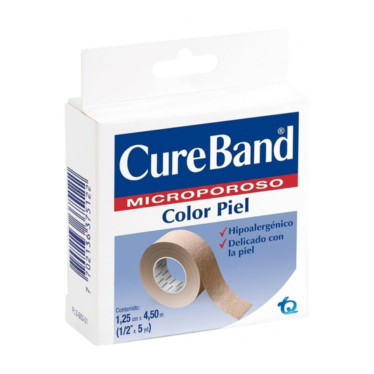 Esparadrapo CUREBRAND color piel 1/2 in × 5 yd - caja 1u