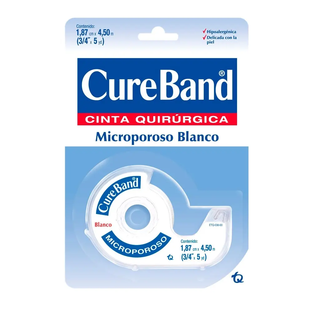 Esparadrapo CUREBRAND blanco 3/4 in × 5 yd - caja 1u