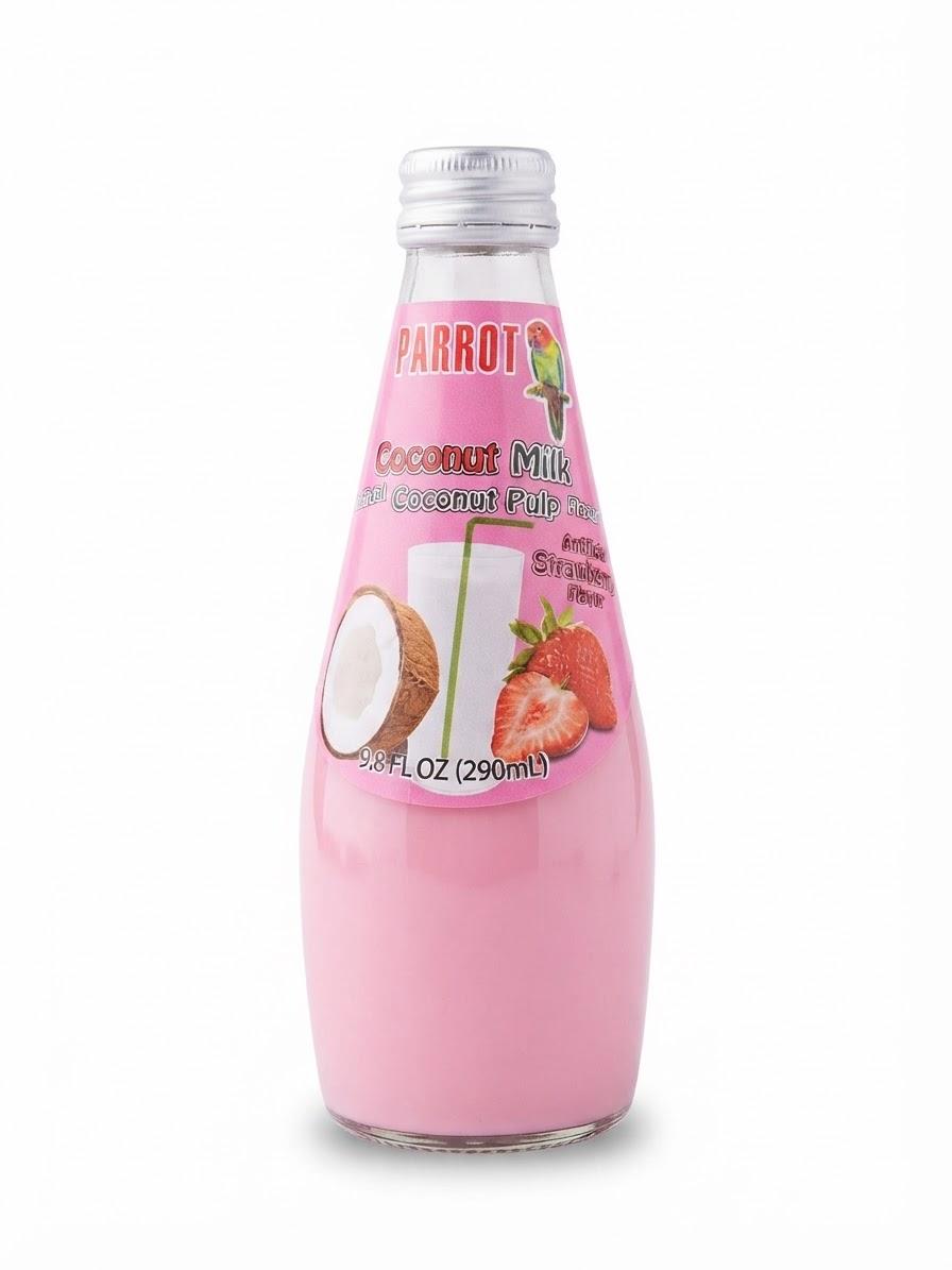 Leche de coco PARROT fresa - botella 290mL