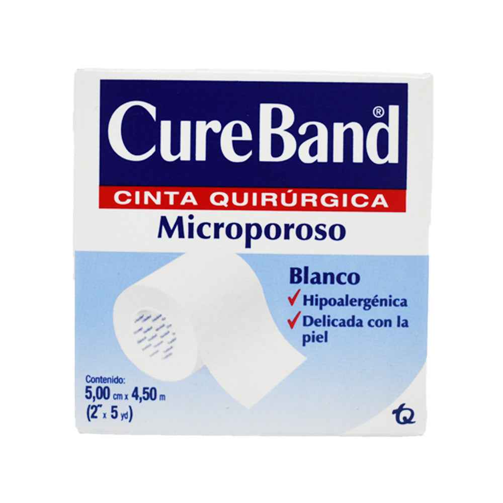 Esparadrapo CUREBRAND blanco 2 in × 5 yd - caja de 1 unidad