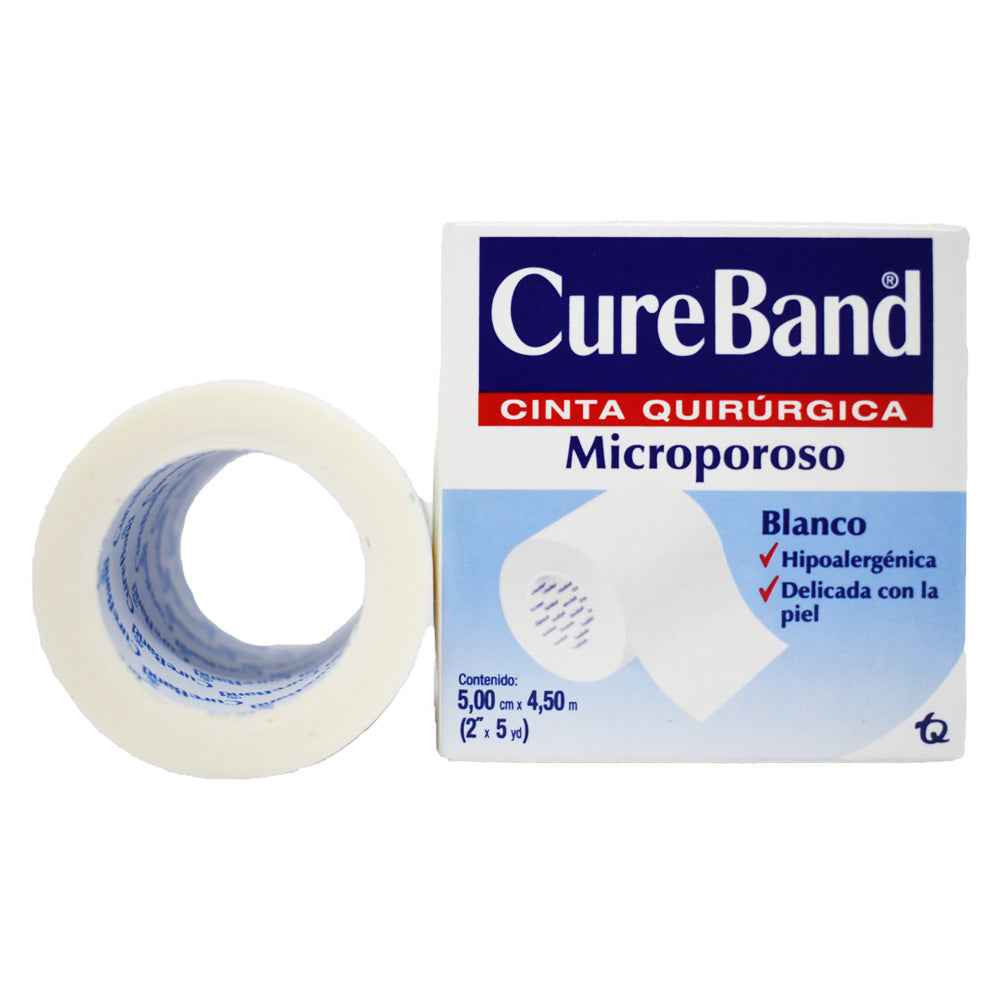 Esparadrapo CUREBRAND blanco 2 in × 5 yd - caja de 1 unidad