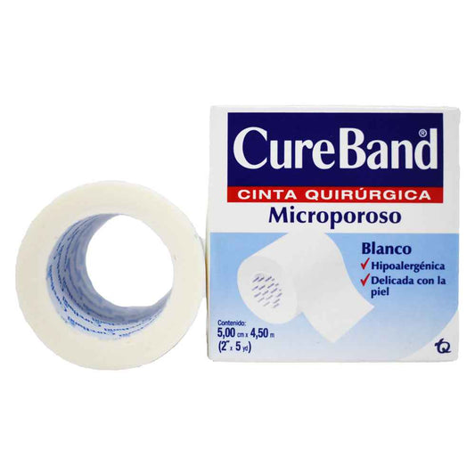 Esparadrapo CUREBRAND blanco 2 in × 5 yd - caja de 1 unidad