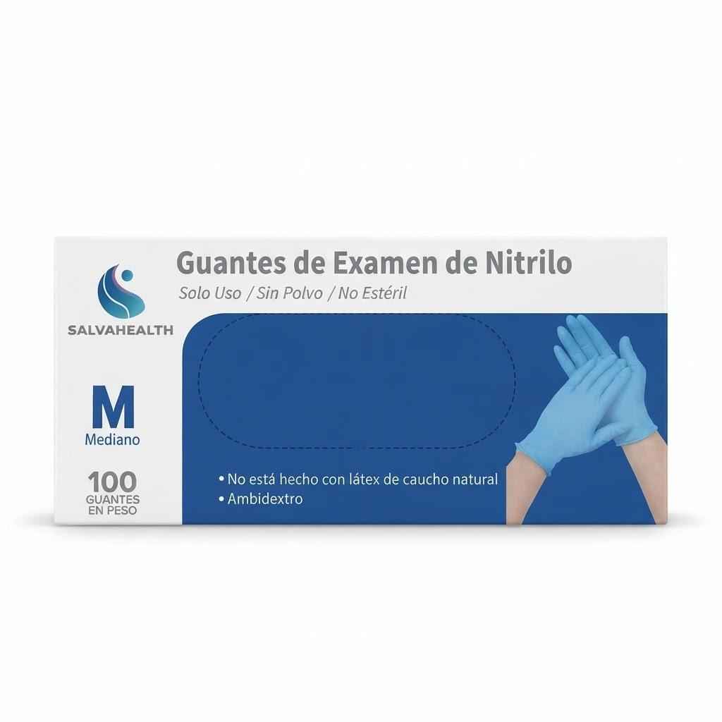 Guantes SALVAHEALTH nitrilo talla M - caja 100u