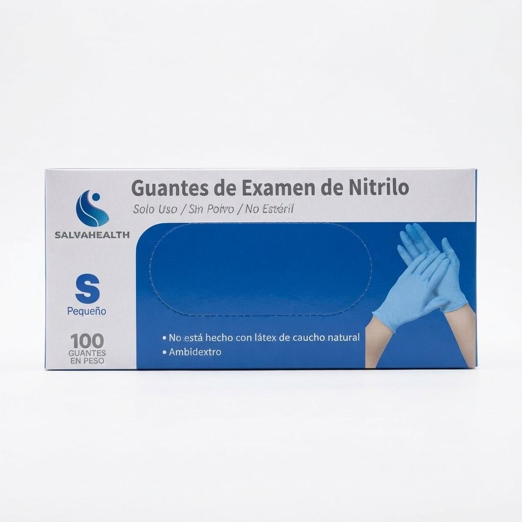 Guantes SALVAHEALTH nitrilo talla S - caja 100u