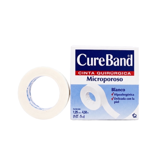 Esparadrapo CUREBRAND blanco 1/2 in × 5 yd - caja 1u